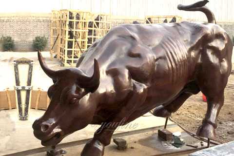Outdoor large bronze wall street bull statue on discount sale