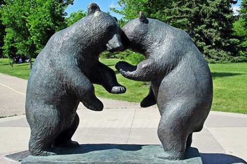 Outdoor life size garden decor bronze animal bear statue for sale