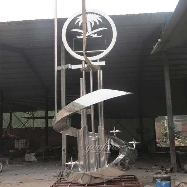 The series of Saudi Arabia giant metal art sculpture stainless steel designs for sales