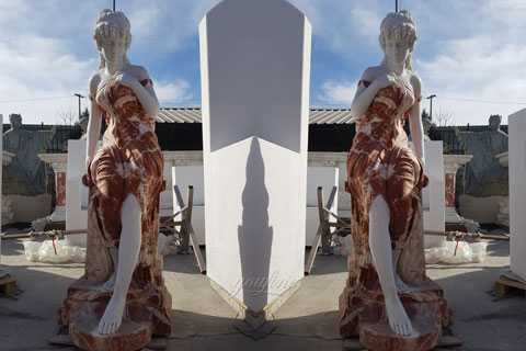 The stocked human size marble woman statues on discount for Chinese new years celebration