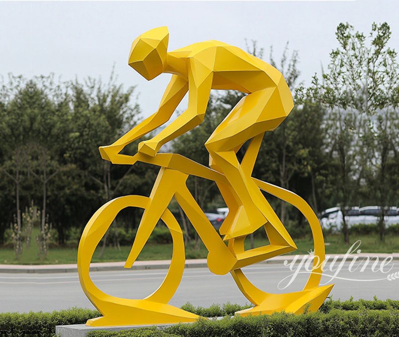 abstract bicycle figure sculpture