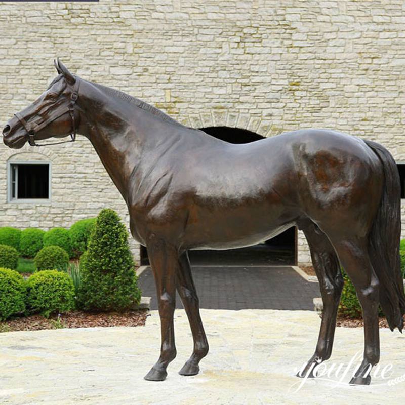 Outdoor Antique Bronze Sculpture of Beautiful Standing Horse for Sale BHS-044
