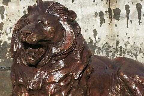 bronze lion statue