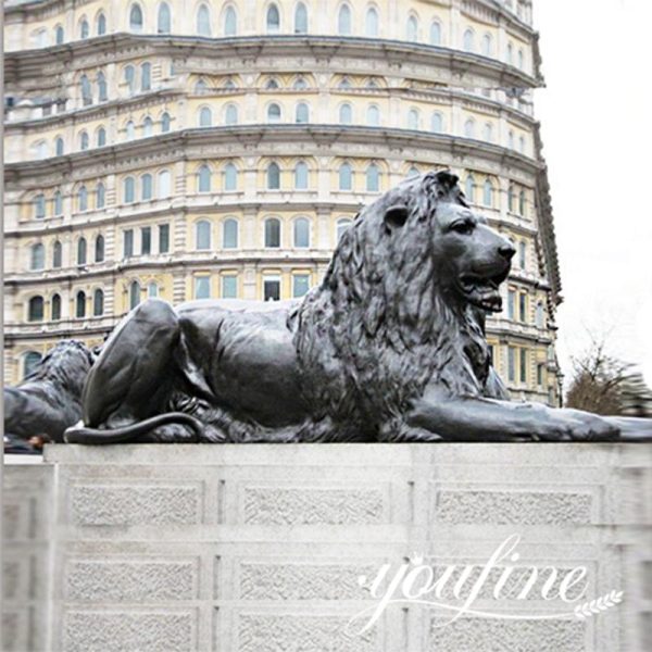 bronze lion statues outdoor-YouFine Sculpture