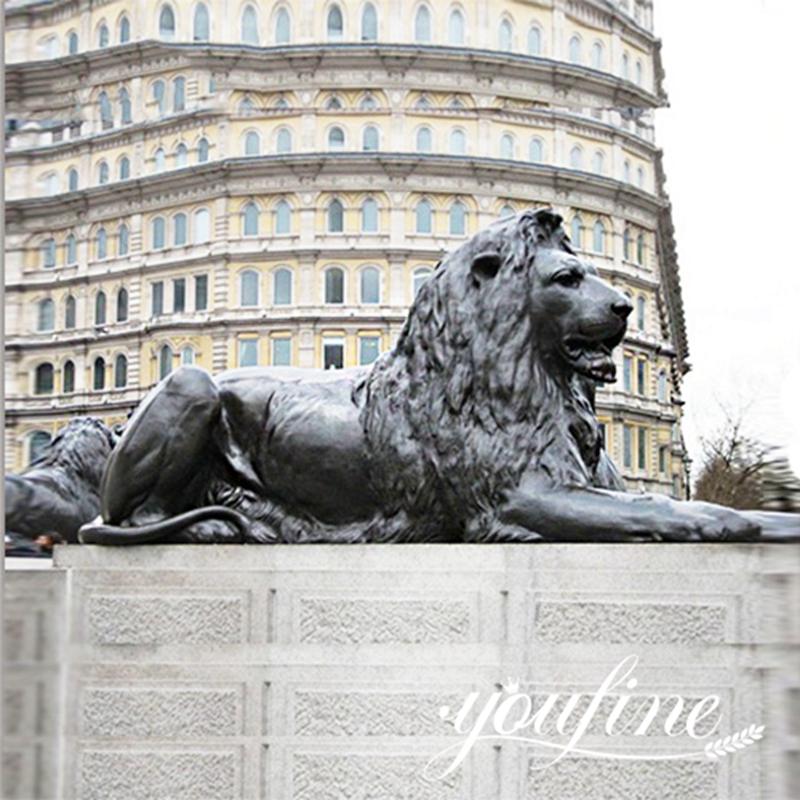 Bronze large lion Sculptures outdoor Driveway Decor for Sale