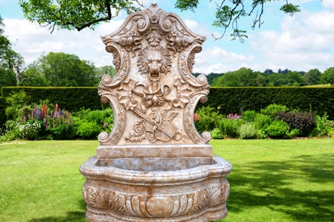 Marble Lion Garden Wall Fountains with Basin Home Decor MOK-133