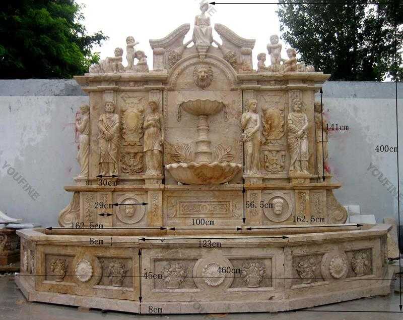 large beige wall water outdoor fountains for sale