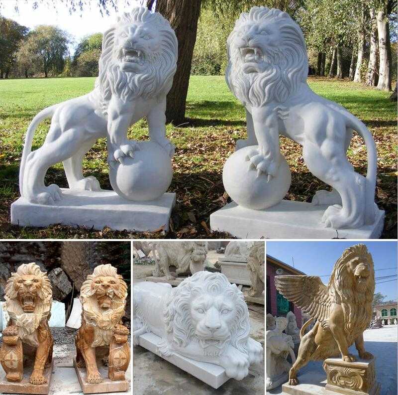 marble lion garden statues for sale