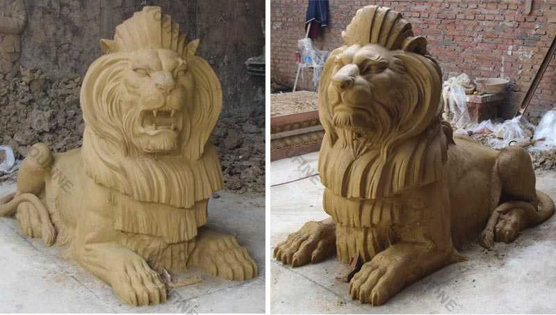 life size bronze lion statue clay mold for sale