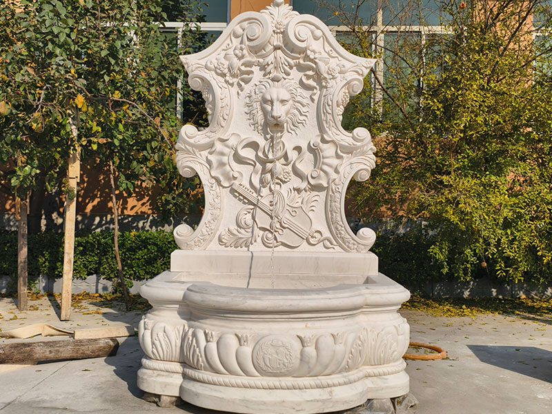 Marble Lion Wall Fountain Outdoor