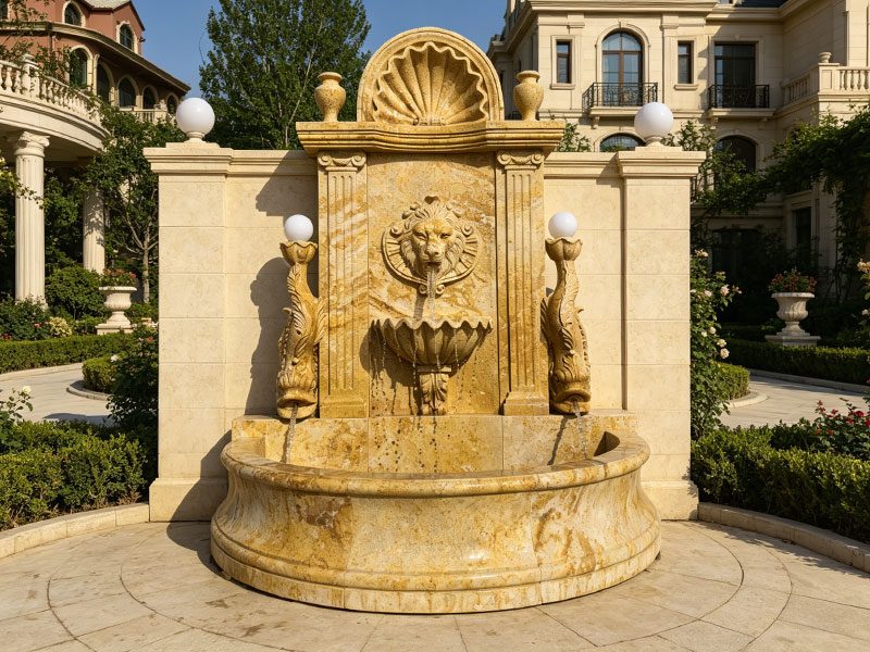 Travertine Wall Fountain Design for Home MOK-133