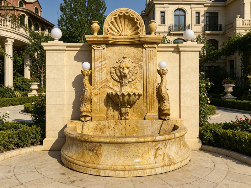 Travertine Wall Fountain Design for Home MOK-133