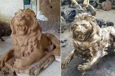 outdoor lion statue