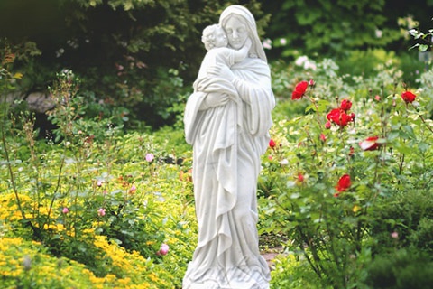 religious art mother mary and baby jesus sculptures for garden