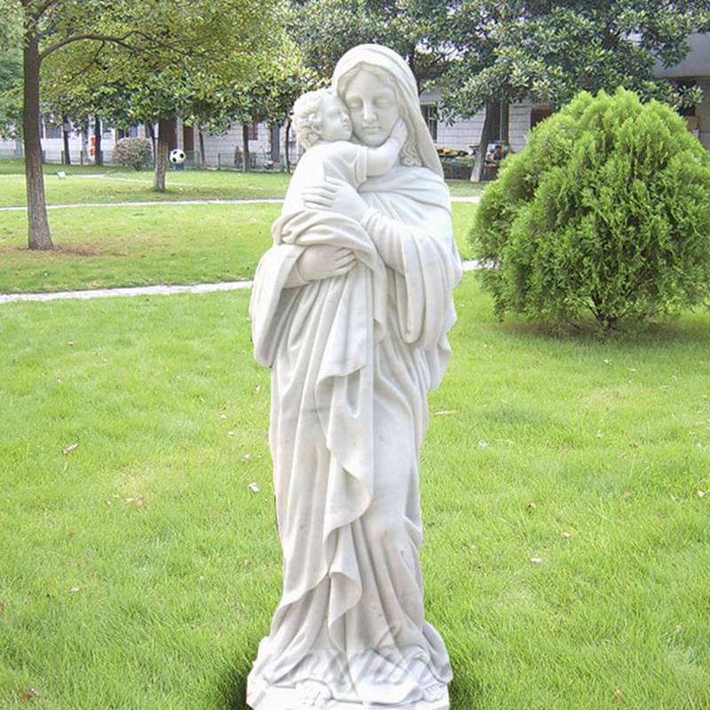 religious art mother mary and baby jesus sculptures for garden