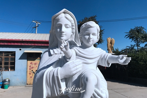 religious art mother mary and baby jesus sculptures for garden