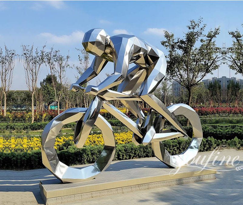 metal bicycle figure sculpture