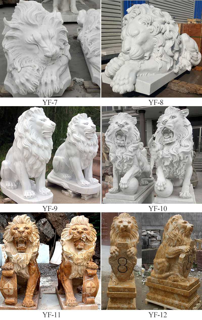 stone lion statues for driveway
