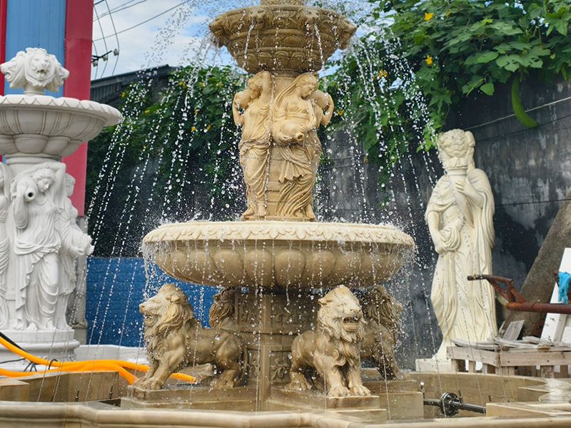 waterfall statue test water