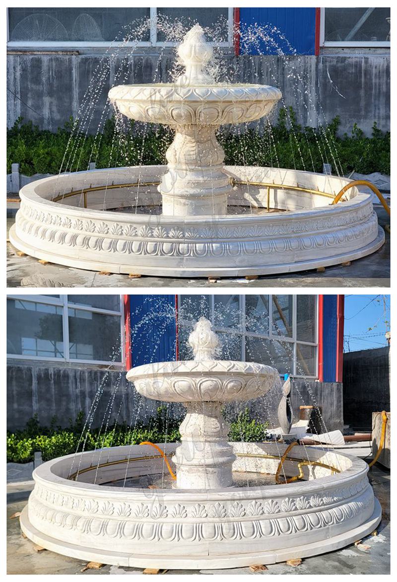 white indoor water fountain