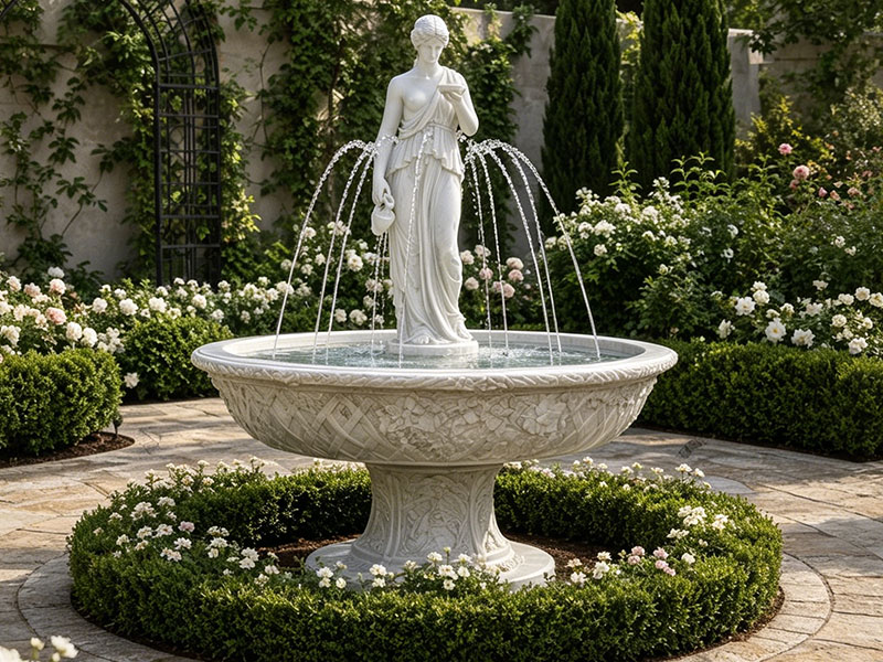 Yard Decor Marble Fountain Statue with Hebe