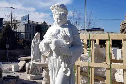 marble statue of Saint Anthony for garden decor