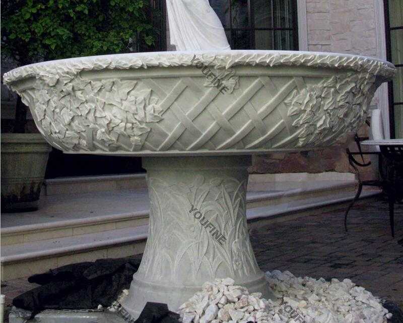 marble water fountains with woman pouring water statues for sale