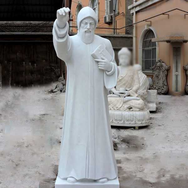 St Charbel white marble statues