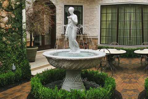 Yard Decor Marble Water Fountains With Woman Pouring Water Statues for Sale MOK-800