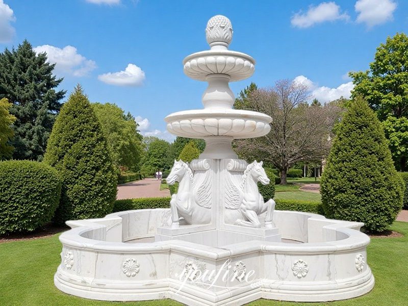 garden horse statue fountain