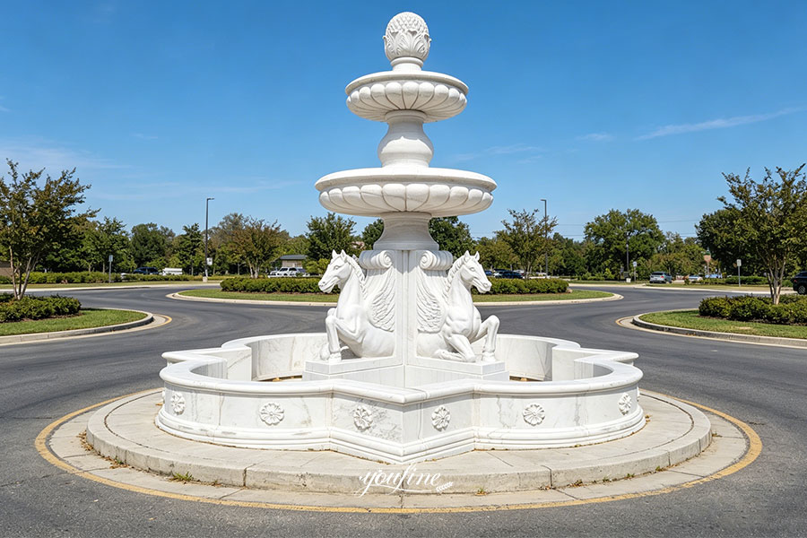 Marble Horse Water Fountain for Sale MOK-126