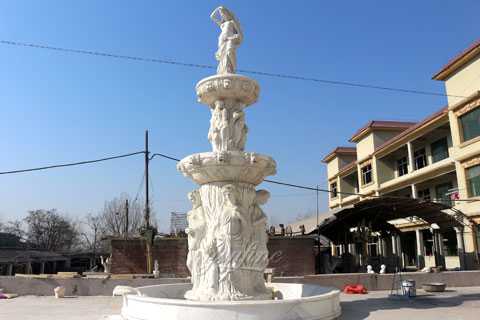 large 3 tier water fountain with lady
