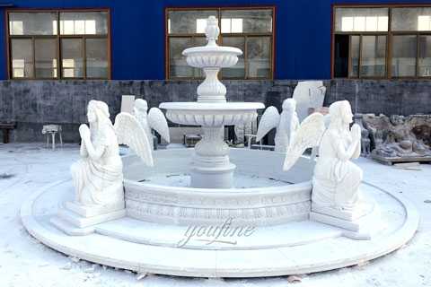 large fountain with kneeling angel statue for sale