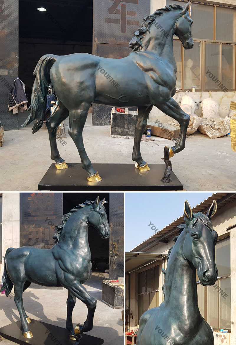 Garden erotic sculpture horse bronze lover statue Outdoor Antique