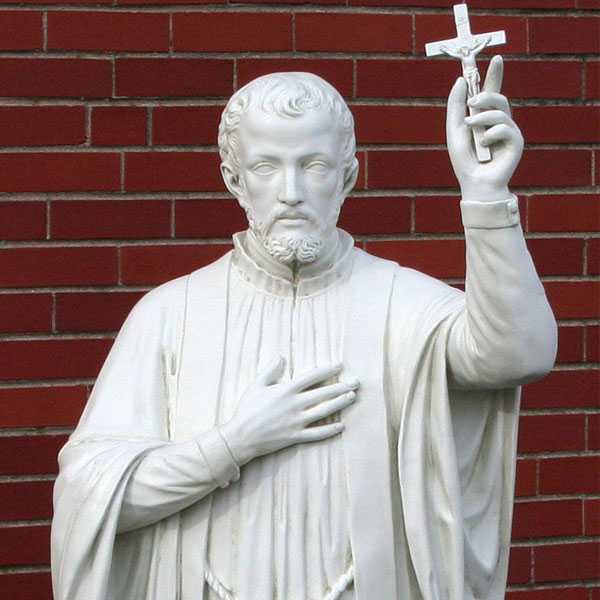 150cm biblical characters statue of st Francis Xavier carved from marble