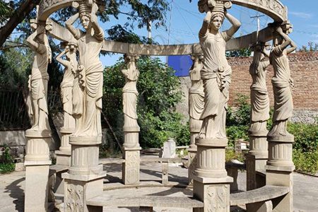 Outdoor Egyptian Beige Marble Gazebo Designs for Sale
