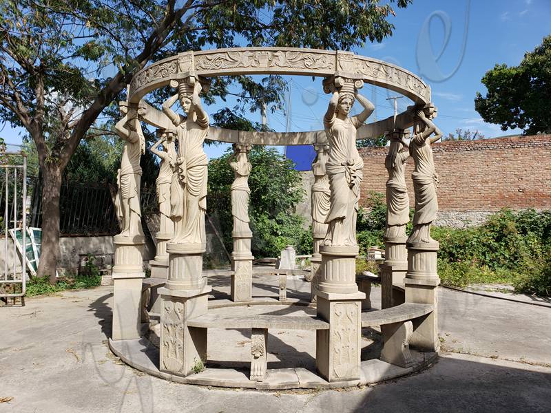 Egyptian beige marble gazebo designs for wedding