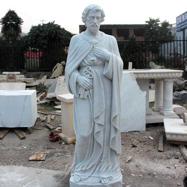 Famous Catholic Church Saint Marble Statue Pope Peter Designs for Sale for Outdoor Decoration