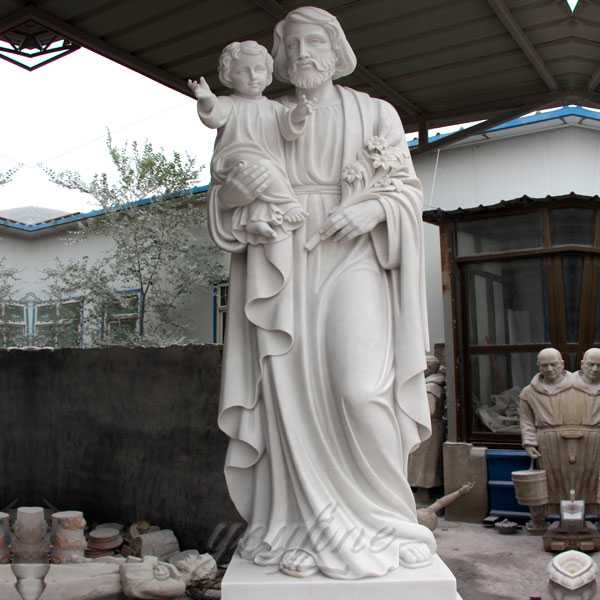 Famous Large Catholic Church Statues Prayer of Saint Joseph With Baby Jesus for Outdoor Decor & Church for Sale
