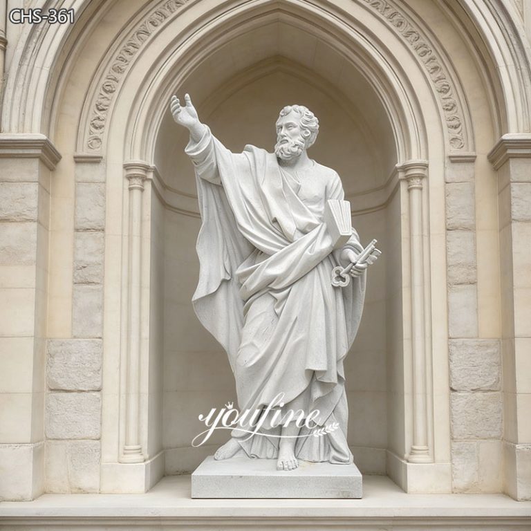 Gray Marble Saint Peter Statue for Church