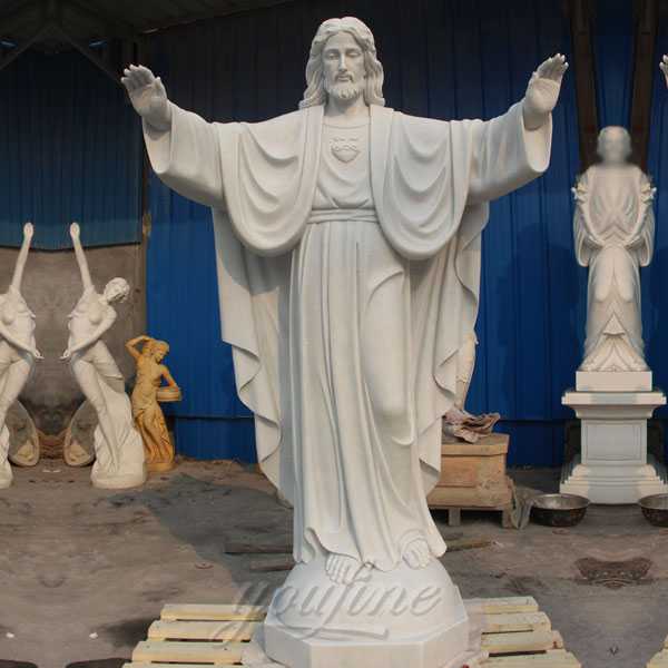 Full Size Sacred Heart Jesus Statues Made of White Marble for Sale CHS-291