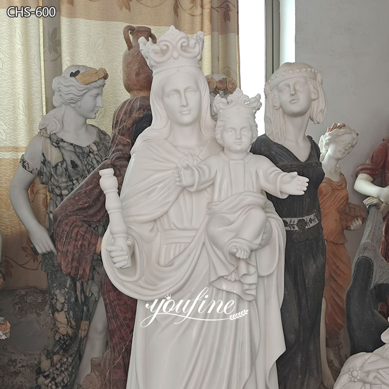 Life size our lady of perpetual sculpture details