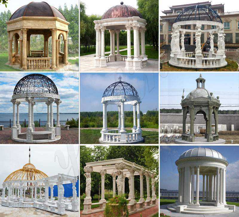 MOKK-28 Grand White Marble Pavilion Gazebo