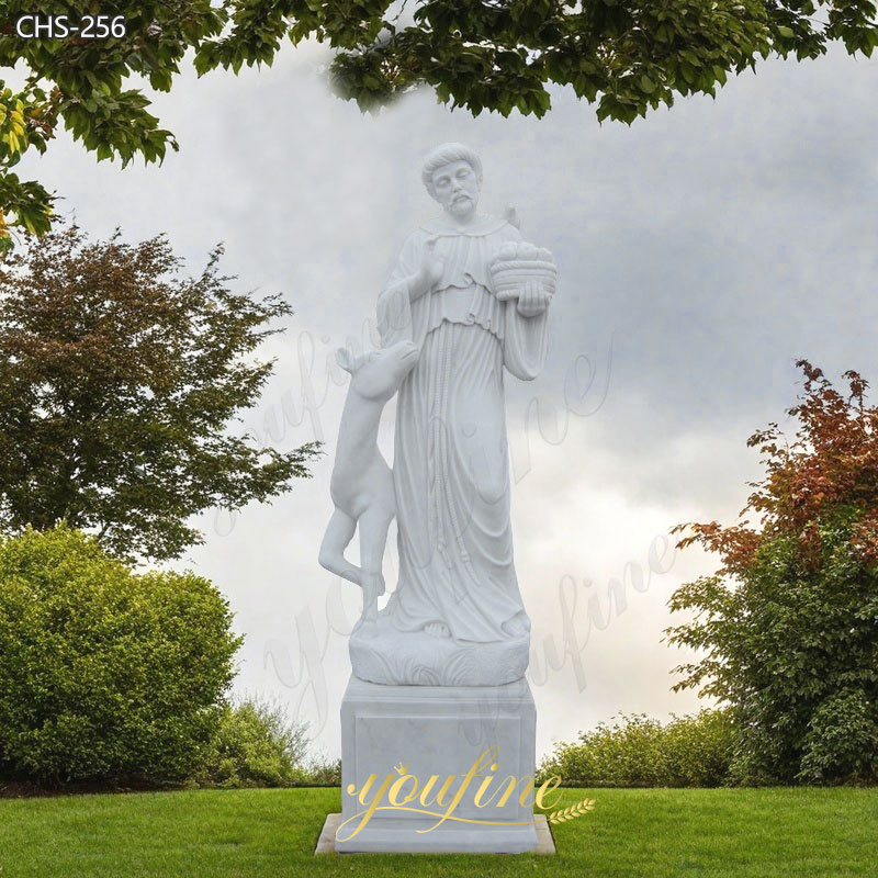 Outdoor Marble Saint Francis of Assisi Garden Statue