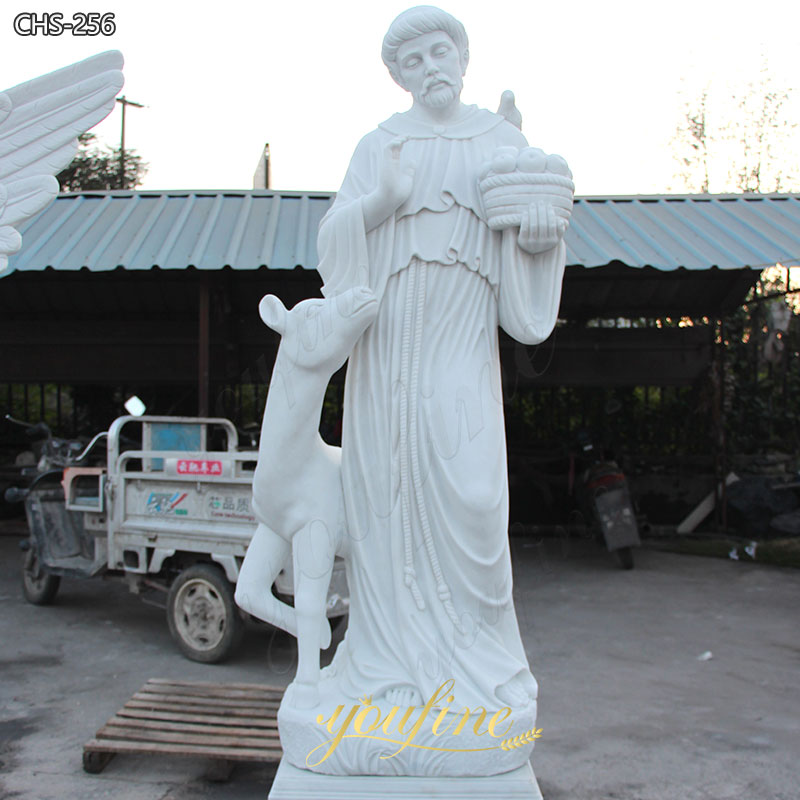 Outdoor Marble Saint Francis of Assisi Statue