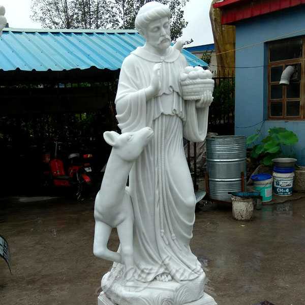 Religious life Size Sculptures of Catholic Figure St. Francis Garden Statue with Horse Design for Sale