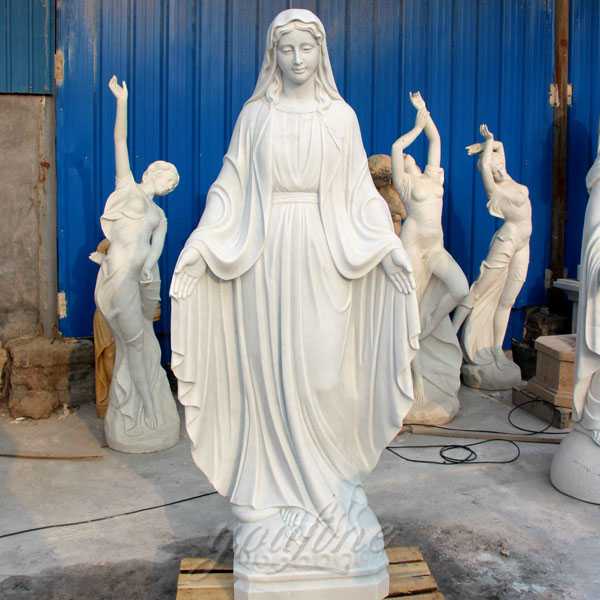 White Mable Catholic Prayer Church Sculpture Our Lady of Mary Statue for Sale