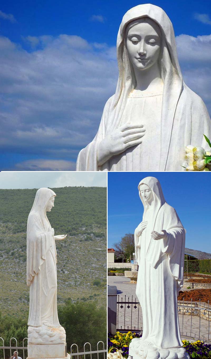 White Marble Our Lady of Medjugorje Statue for Sale (2)