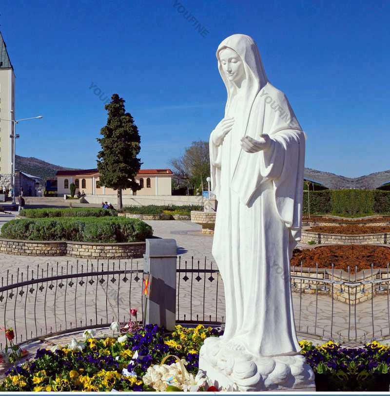 White-Stone-Virgin-Mary-Garden-Statues-5.6-Foot-for-Sales