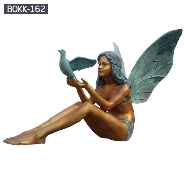 bronze angel statue with dove statue for sale BOKK-162